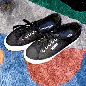 Superga black platform sneakers size 36